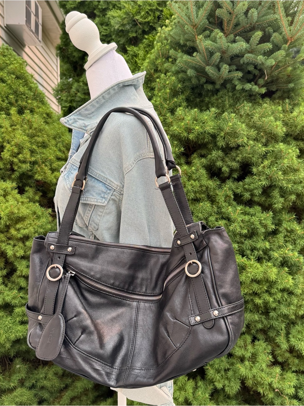 Furla Black Grained Leather Shoulder Bag - Picture 9 of 9